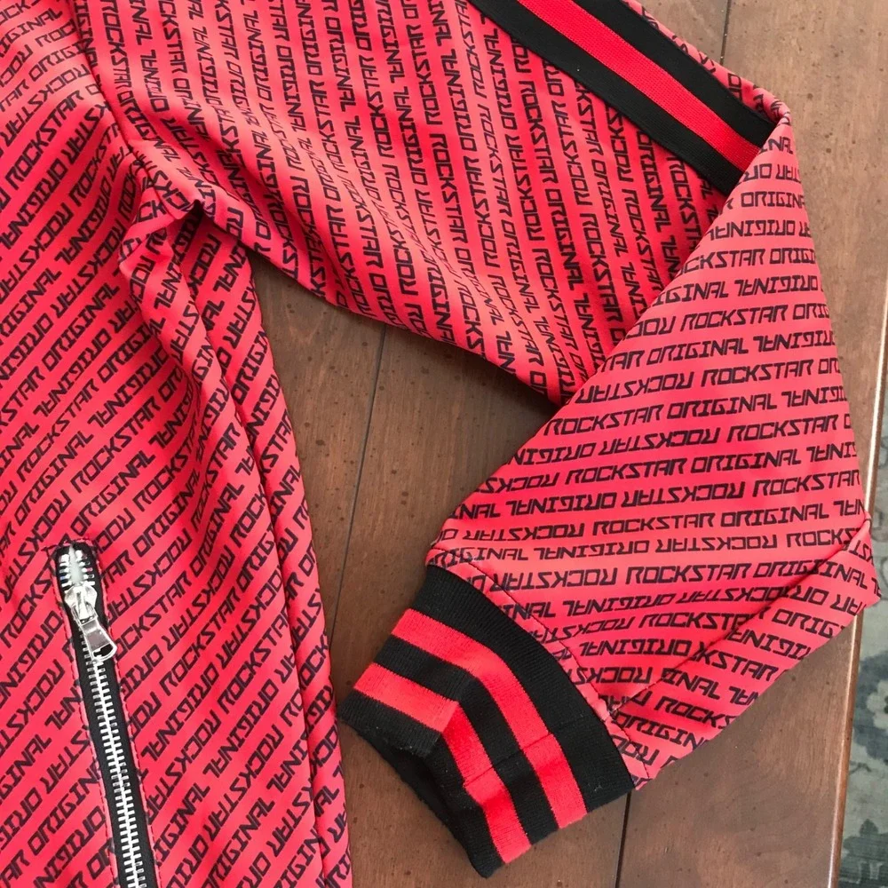 Men's Rockstar Original Polyester Red/Black Track Suit Jacket  Sz.‎ Large - Picture 5 of 9